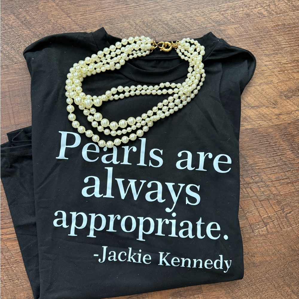 SHEIN Black Tee with White Quote